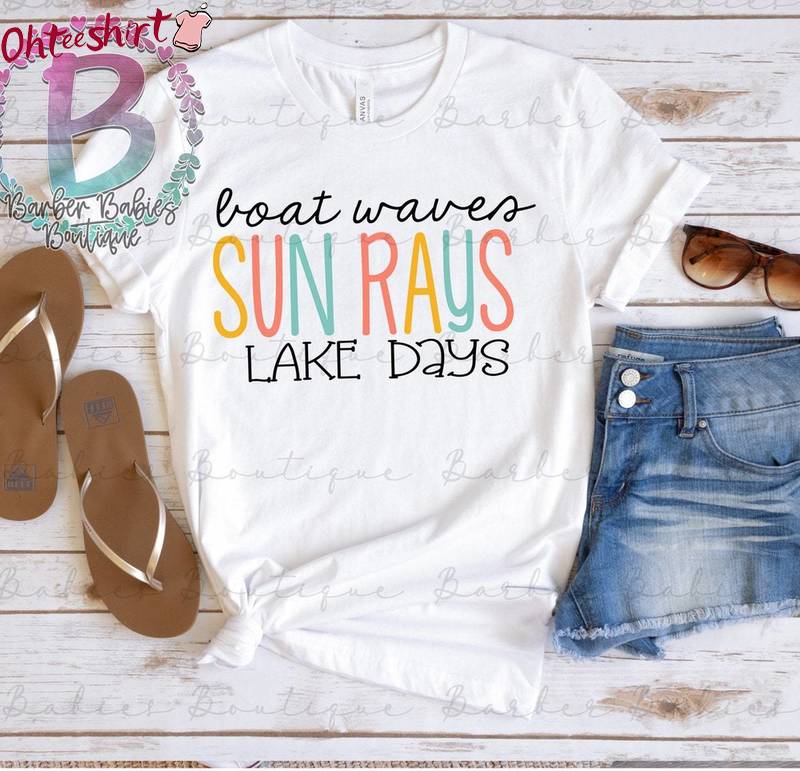 Vintage Ready To Press Unisex Hoodie, Must Have Boat Waves Sun Rays Lake Days Shirt Tank Top