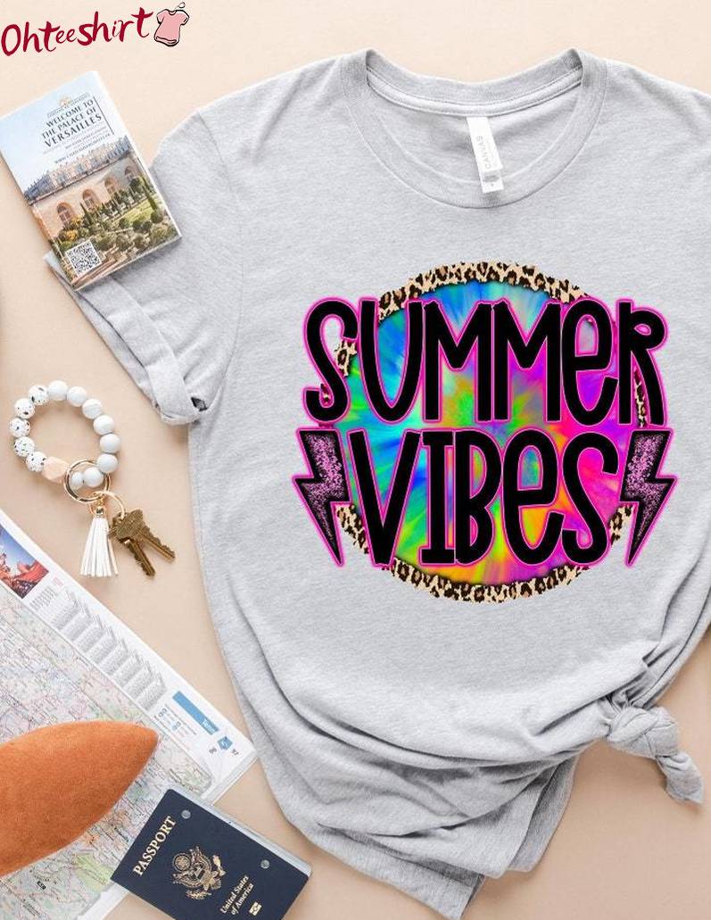 New Rare Summer Vibes Shirt, Vacation Inspirational Crewneck Tee Tops