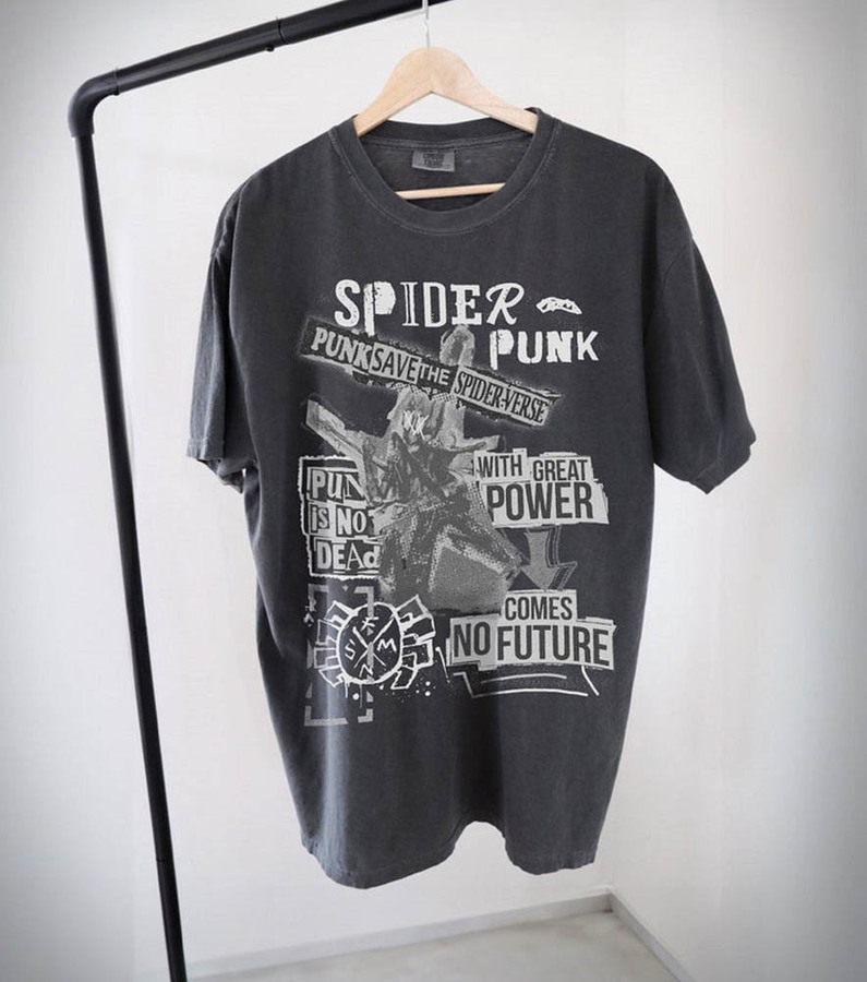 Spider Punk Vintage Shirt, Spiderman Across The Spiderverse Unisex T-Shirt Short Sleeve