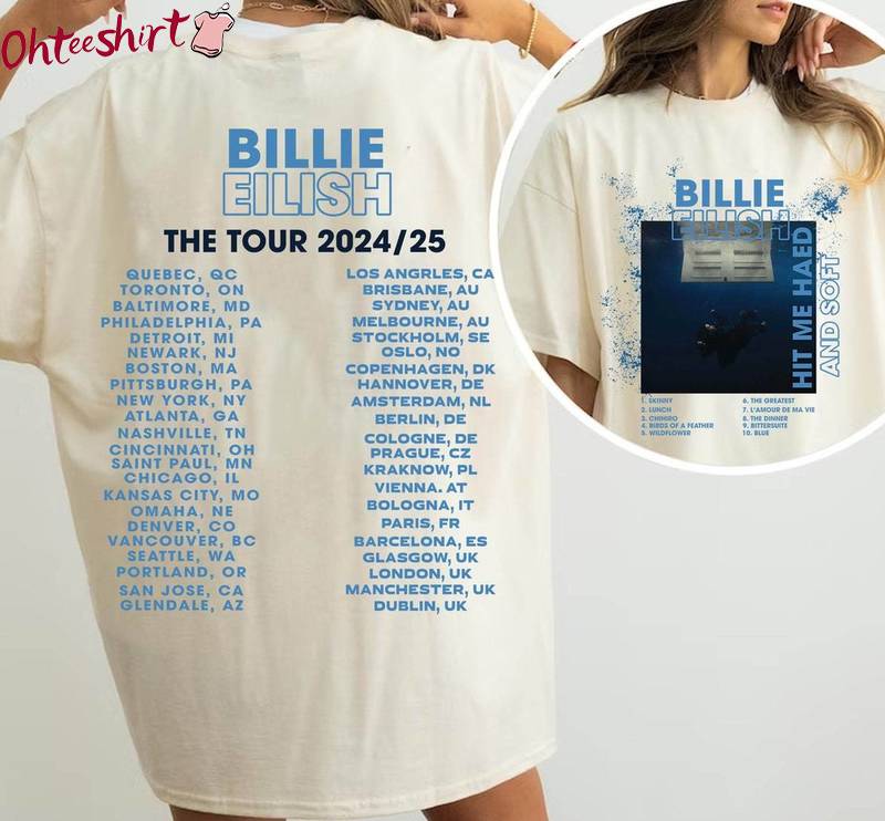 Trendy Billie Eilish The Tour 2024 Short Sleeve ,limited Billie Eilish Shirt Long Sleeve