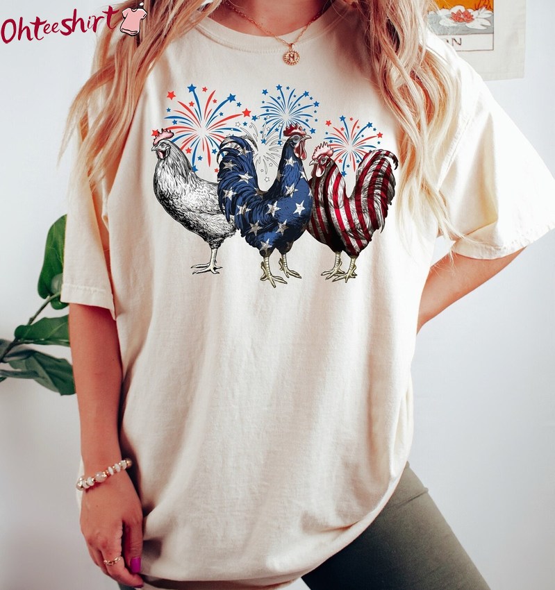 Limited Chicken 4th Of July Shirt, Chicken Limited Crewneck Long Sleeve