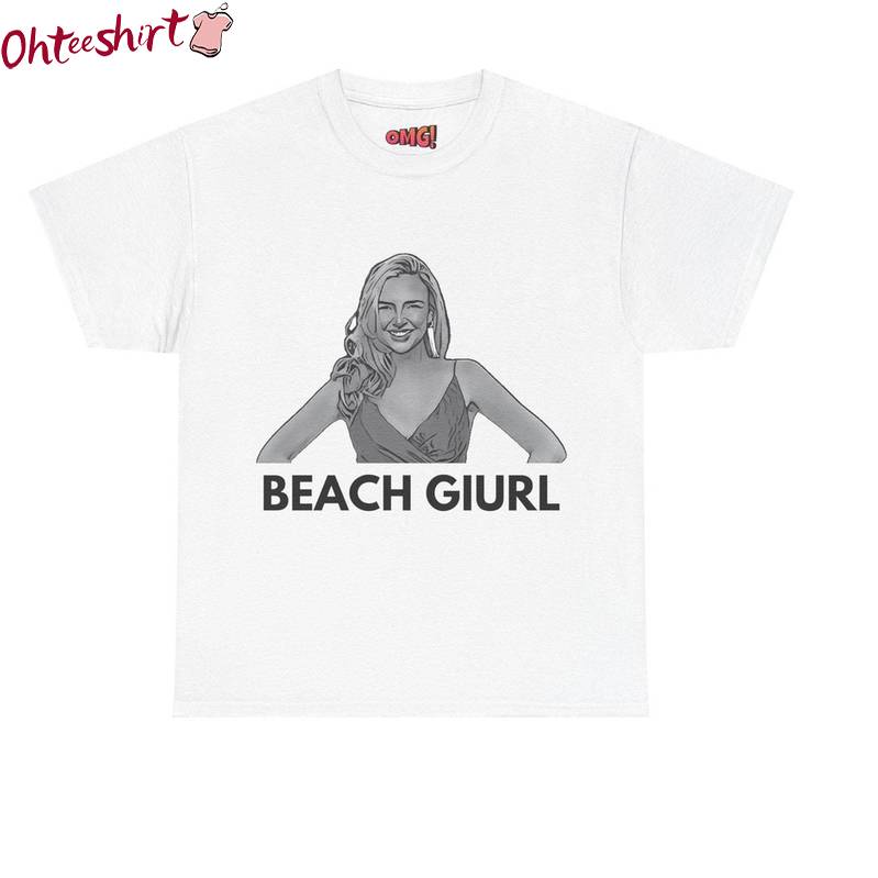 New Rare Girls Aloud Shirt, Groovy Beach Giurl Short Sleeve Crewneck