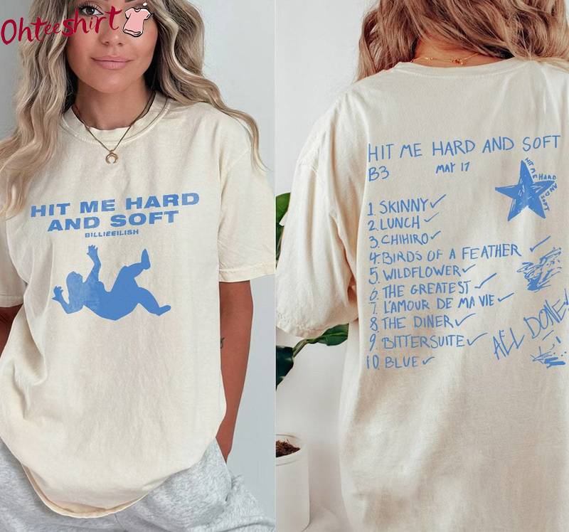 Comfort Billie Eilish Shirt, Hit Me Hard And Soft Concert Trendy Long Sleeve Tee Tops