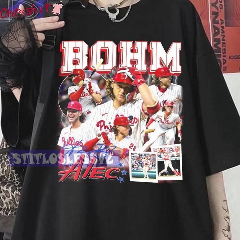 Alec Bohm New Rare Shirt, Groovy Philadelphia Baseball Crewneck Tee Tops