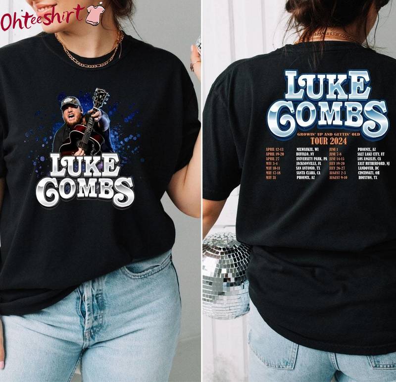 Cool Design Luke Combs World Tour Shirt, Funny Luke Combs Crewneck Long Sleeve
