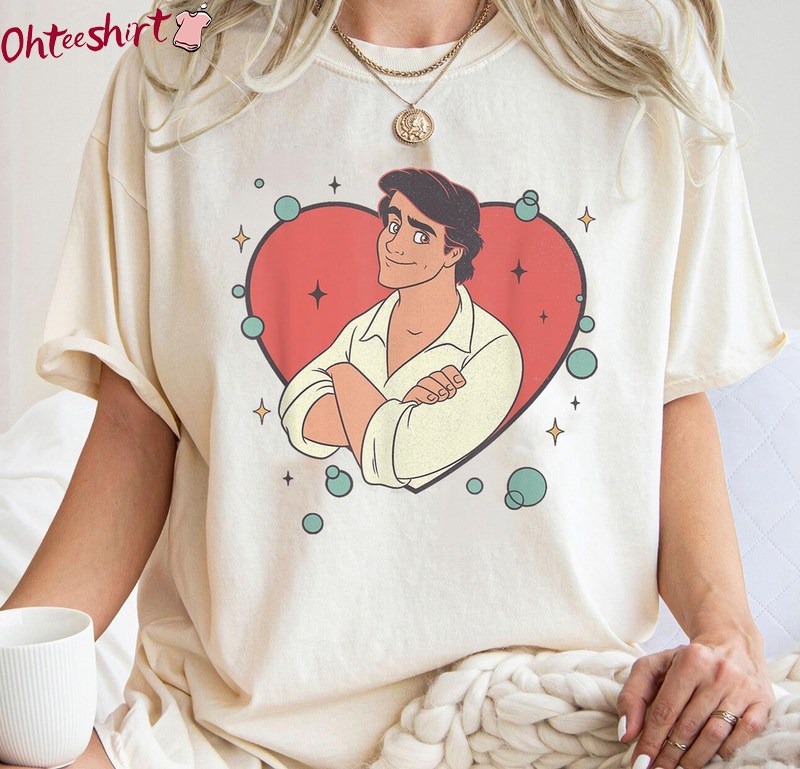 Cool Design Prince Eric Shirt, Creative Ariel Princess Crewneck Tee Tops