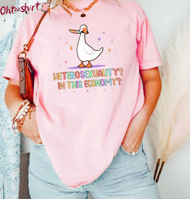 Unique Heterosexuality In This Economy Shirt, Fantastic Gay Goose Short Sleeve Hoodie