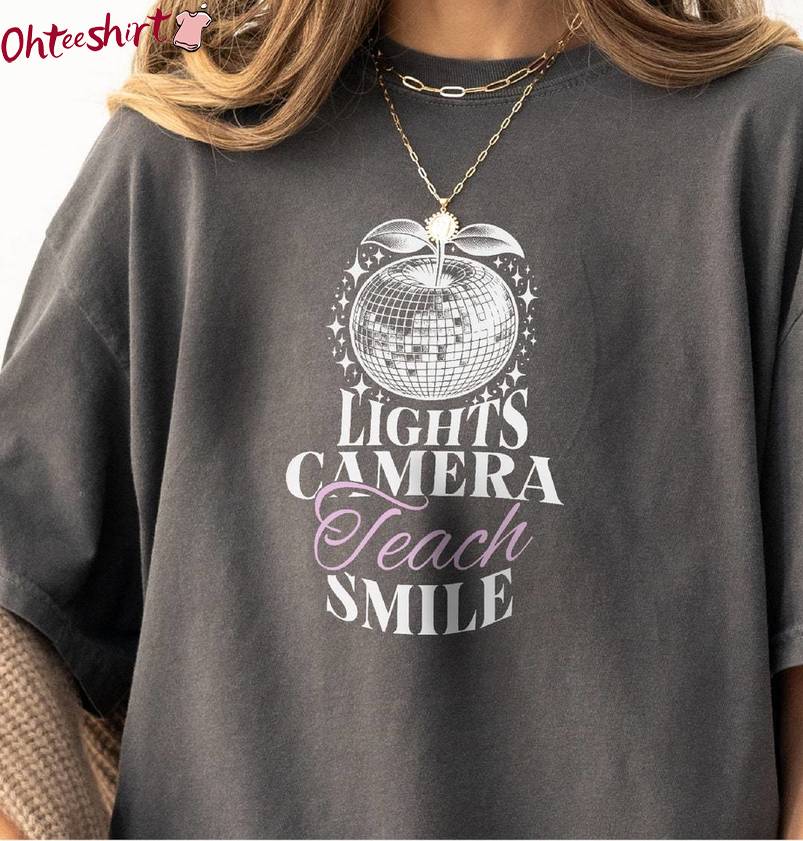 Tortured Poets Department Inspired Sweatshirt, Fantastic Lights Camera Teach Smile Shirt Hoodie