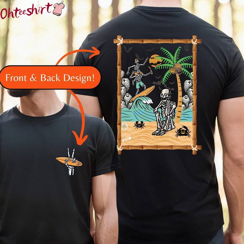 Cool Design Spooky Summer Shirt, Must Have Beach Skeleton Year Tee Tops Sweater