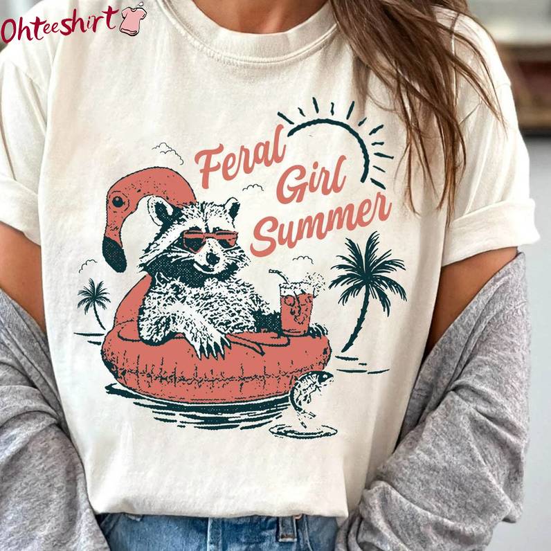 Unique Design Summer Unisex Hoodie, Feral Girl Summer Inspirational Shirt Sweater