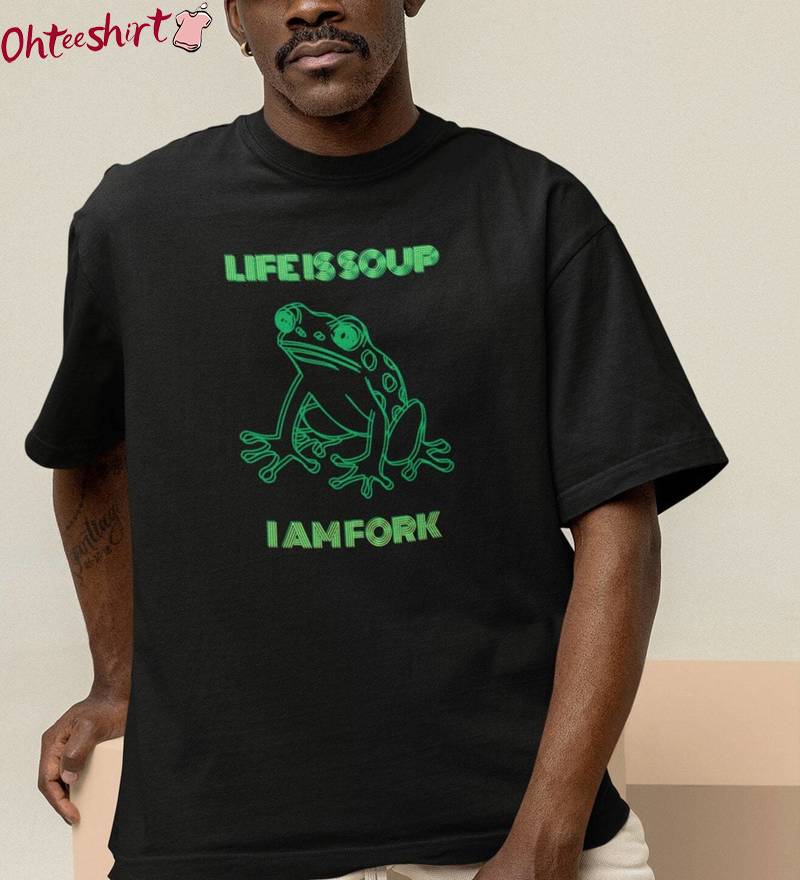Green Frog Unisex Hoodie, Vintage Life Is Soup I Am Fork Frog Shirt Tank Top