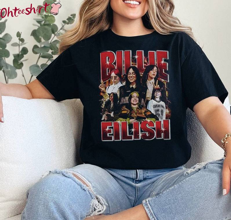 Unique Billie Eilish Shirt, Cool Design Short Sleeve Crewneck Gift For Fans