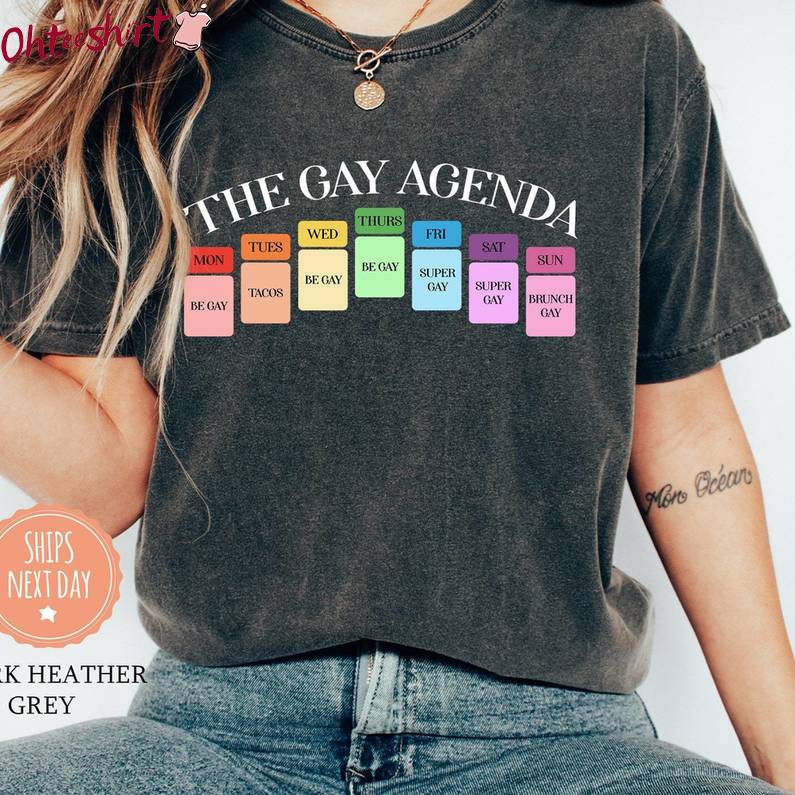 Neutral Lgbt Sweatshirt , Cool Design The Gay Agenda Shirt Long Sleeve