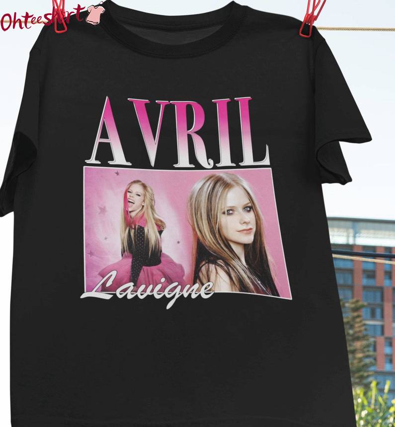 Trendy Avril Lavigne Shirt, New Rare Pop Punk Unisex Hoodie Short Sleeve