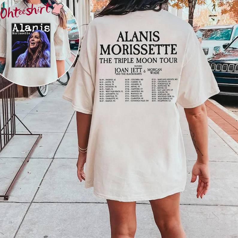 Must Have Alanis Morissette Shirt, Trendy The Triple Moon Tour 2 Crewneck Tee Tops