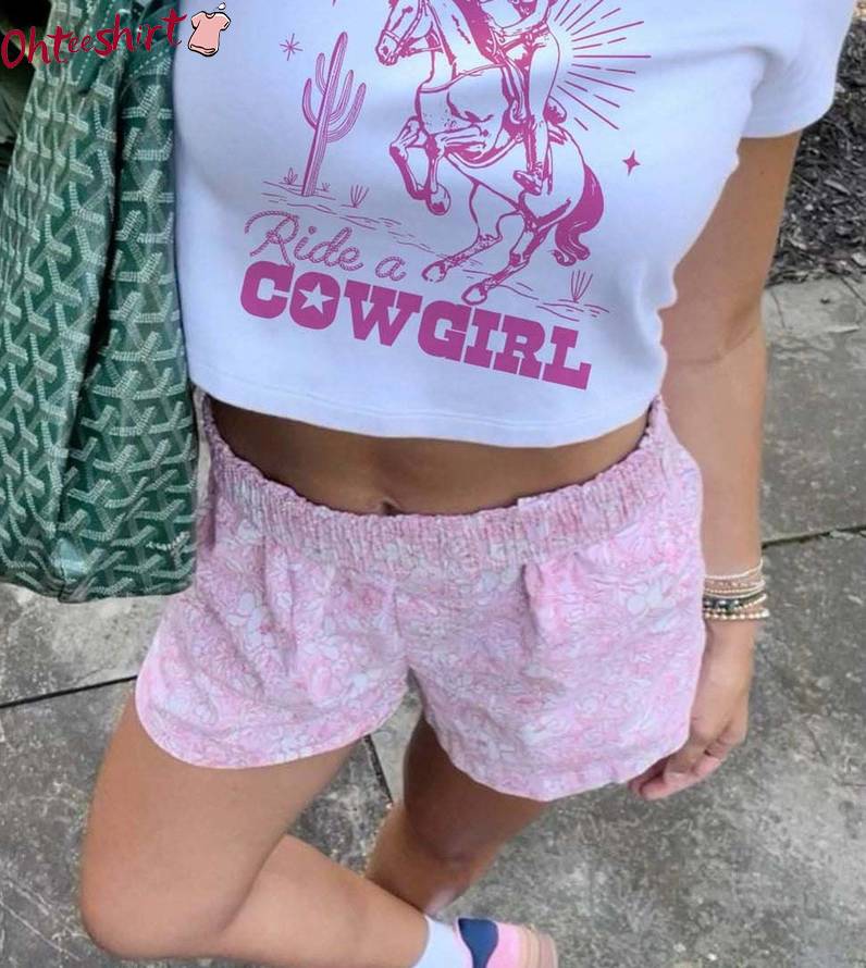 Groovy Lesbian Unisex T Shirt , Comfort Save A Horse Ride A Cowgirl Shirt Short Sleeve