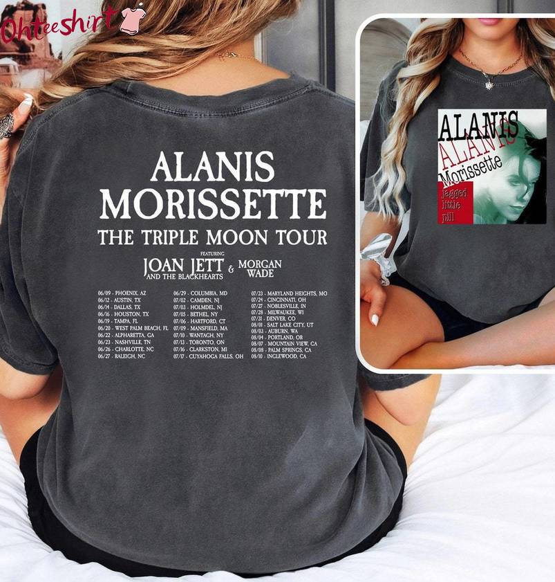New Rare Alanis Morissette Shirt, Trendy The Triple Moon Tour Crewneck Long Sleeve