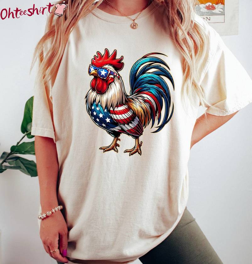 Unique Fourth Of July Chicken T Shirt, Trendy Chicken 4th Of July Shirt Tank Top