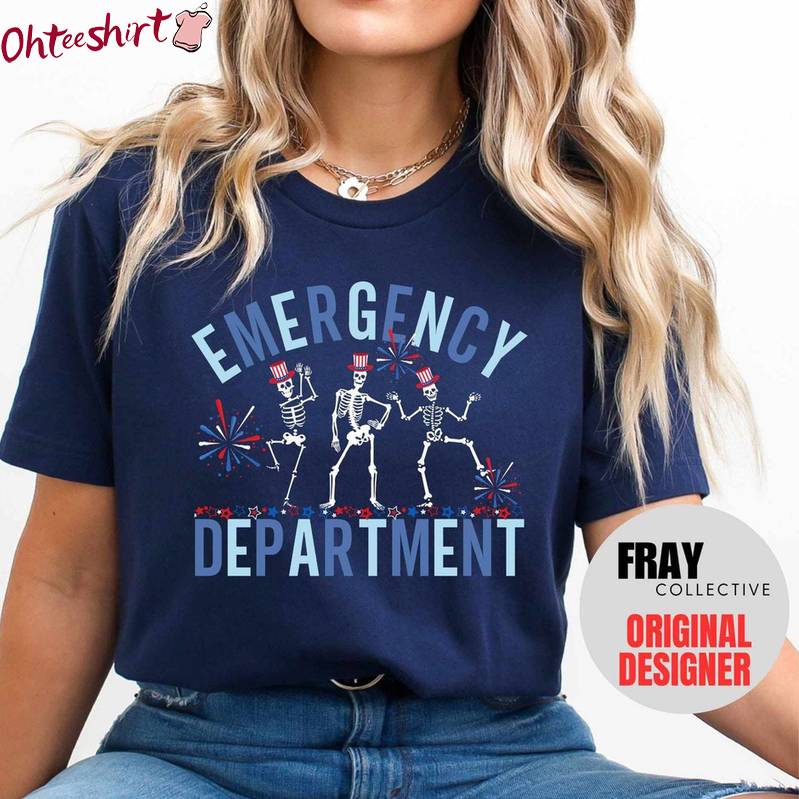 Creative Er Nurse 4th T Shirt, Limited Emergency Department 4th Of July Shirt Long Sleeve