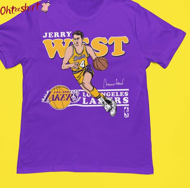 Trendy Jerry West Shirt, Must Have Los Angeles Crewneck Long Sleeve