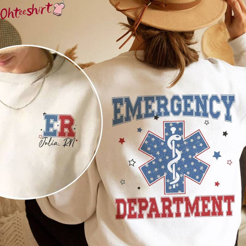 Er Nurse 4th Of July Unisex Hoodie, Creative Emergency Department 4th Of July Shirt Sweatshirt