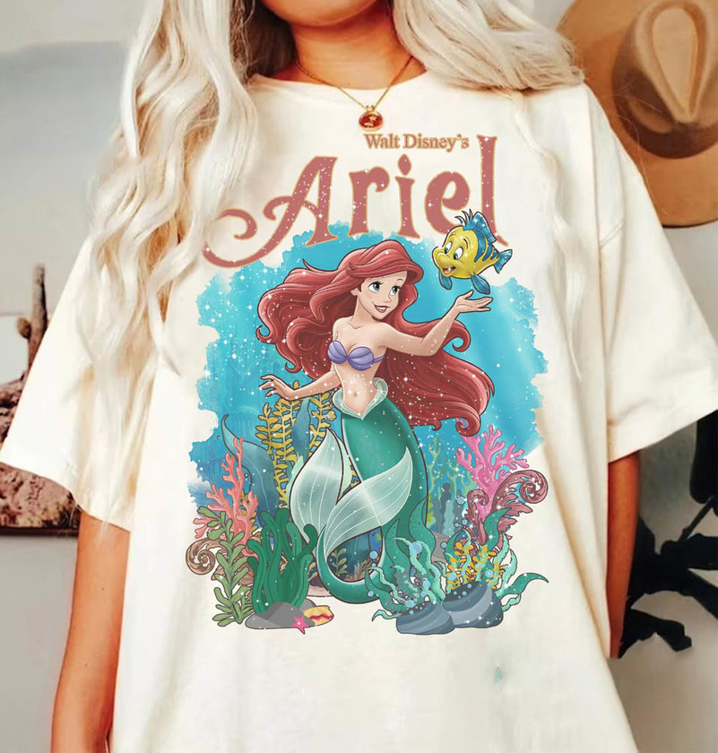 The Little Mermaid Cute Shirt, Ariel Princess Disney Crewneck Unisex Hoodie