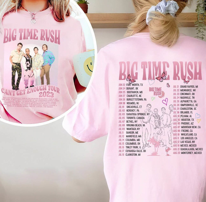 Vintage Big Time Rush Band Shirt, Can't Get Enough Tour Unisex T-Shirt Tee Tops