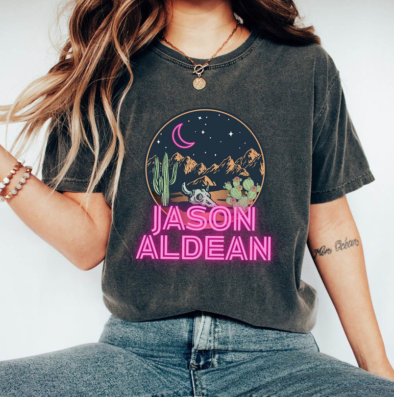 Jason Aldean Shirt, Country Music Neon Moon Sweater Long Sleeve