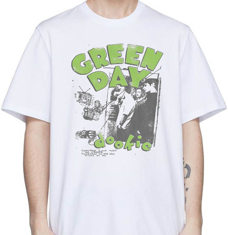 Green Day Dookie Shirt, Retro 1994 Tour Green Day Sweater Short Sleeve
