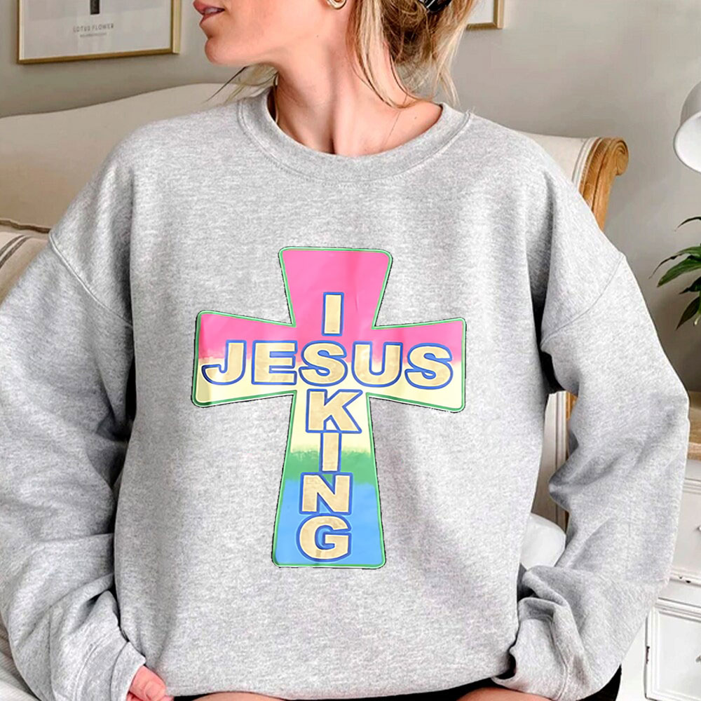 Chic Jesus Is King Sweatshirt For Street Fashion