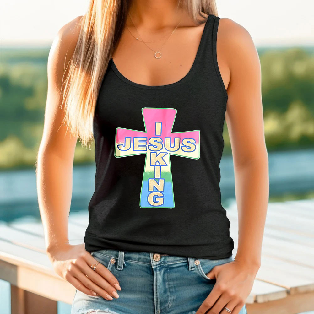 Chic Jesus Is King Tank Top For Street Fashion