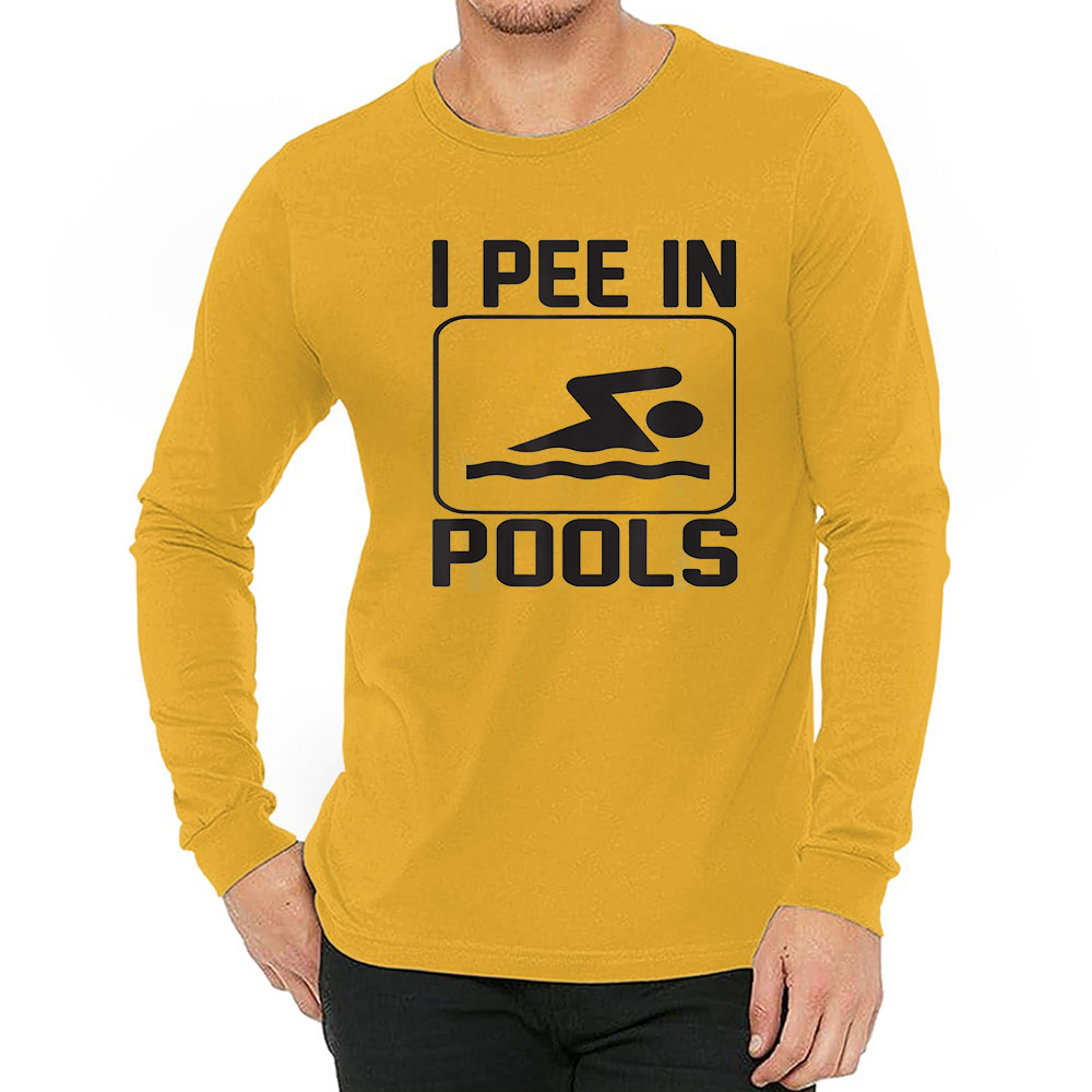 Funny Retro I Pee In Pools Long Sleeve For Women