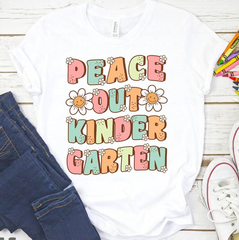 Vintage Peace Out Kindergarten Last Day Of School Shirt