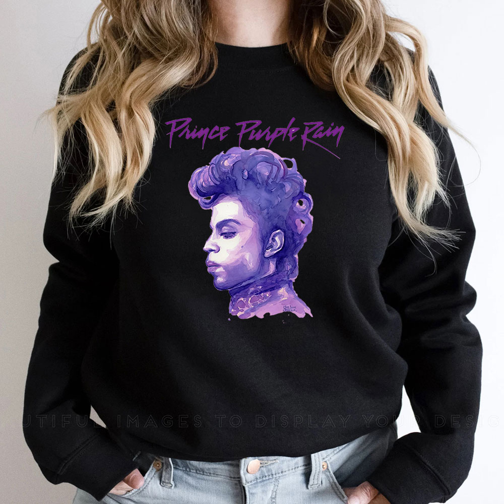 Retro Prince Purple Rain Art Sweatshirt For Rock Lover